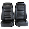 419320MS Mounted Seats, 1973-1974 Chevy Corvette, Black, Leather Vinyl, w/Shoulder Harness - image 1