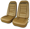 419323 Leather Seat Covers, 1973-1973 Chevy Corvette, Dark Saddle Leather/Vinyl Original - image 1