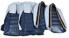 419343 Leather Seat Covers, 1973-1974 Chevy Corvette, Dark Blue Leather/Vinyl Original - image 1