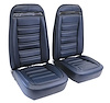 419343MS Mounted Seats, 1973-1974 Chevy Corvette, Dark Blue Leather Vinyl w/Shoulder Harness - image 1