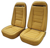 419351 Leather Seat Covers, 1973-1974 Chevy Corvette, Medium Saddle Leather/Vinyl Original - image 1