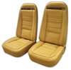 419351 Leather Seat Covers, 1973-1974 Chevy Corvette, Medium Saddle Leather/Vinyl Original - image 2