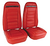 419430MS Mounted Seats, 1972-1972 Chevy Corvette, Red 100-percent Leather w/Shoulder Harness - image 1