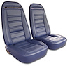 419447M Mounted Seats, 1972-1972 Chevy Corvette, Royal Blue 100-percent Leather w/o Shoulder Harness - image 1