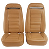 419451MS Mounted Seats, 1973-1974 Chevy Corvette, Medium Saddle 100-percent Leather w/Shoulder Harness - image 1