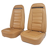 419651MS Mounted Seats, 1975-1975 Chevy Corvette, Medium Saddle 100-percent Leather w/Shoulder Harness - image 1