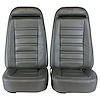 419661M Mounted Seats, 1975-1975 Chevy Corvette, Silver 100-percent Leather w/o Shoulder Harness - image 1