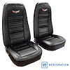 419720E Embroidered OE Style Seat Covers, 1976-1978 Chevy Corvette, Black Leather/Vinyl - image 1