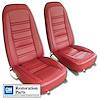 419724M Mounted Seats, 1977-1978 Chevy Corvette, Red Leather Vinyl - image 1