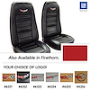 419734E Embroidered OE Style Seat Covers, 1976-1976 Chevy Corvette, Firethorn Leather/Vinyl - image 1