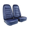 419745 Leather Seat Covers, 1977-1977 Chevy Corvette, Dark Blue Leather/Vinyl Original - image 1