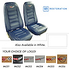 419776E Embroidered OE Style Seat Covers, 1976-1977 Chevy Corvette, White Leather/Vinyl - image 1