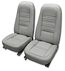 419867 Leather Seat Covers, 1976-1977 Chevy Corvette, Smoke 100-percent-Leather - image 1