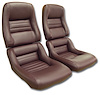 419936 Leather Seat Covers, 1980-1980 Chevy Corvette, Claret Leather/Vinyl Original 2 in. Bolster - image 1