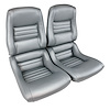 419964 Leather Seat Covers, 1981-1981 Chevy Corvette, Silver Leather/Vinyl Original 2 in. Bolster - image 1