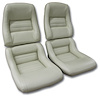 419966 Leather Seat Covers, 1979-1980 Chevy Corvette, Oyster Leather/Vinyl Original 2 in. Bolster - image 1