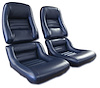 420048 Leather Seat Covers, 1979-1981 Chevy Corvette, Dark Blue 100-percent-Leather 2 in. Bolster - image 1