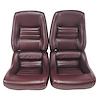 420136 Leather Seat Covers, 1980-1980 Chevy Corvette, Claret Leather/Vinyl Original 4 in. Bolster - image 1