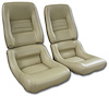 420150 Leather Seat Covers, 1979-1980 Chevy Corvette, Doeskin Leather/Vinyl Original 4 in. Bolster - image 1