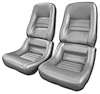 420162 Leather Seat Covers, 1978-1978 Chevy Corvette, Silver Pace Leathr/Vinyl Original 4 in. Bolster - image 1