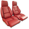 420375 Leather Seat Covers, 1986-1988 Chevy Corvette, Red Standard - image 1
