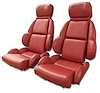 420475 Leather Seat Covers, 1989-1992 Chevy Corvette, Red Standard - image 1