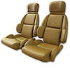 420478 Leather Seat Covers, 1989-1991 Chevy Corvette, Saddle Standard - image 1