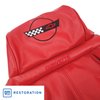420775E OE Style Embroidered Sport Leather Seat Covers, 1991-1992 Chevy Corvette, Red - image 2