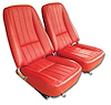 421030 Leather-Like Vinyl Seat Covers, 1968-1968 Chevy Corvette, Red - image 1