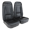 421220MS Mounted Seats, 1970-1971 Chevy Corvette, Black, Leather-Like Vinyl w/Shoulder Harness - image 1