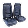 421343M Mounted Seats, 1973-1974 Chevy Corvette, Dark Blue Leather-Like Vinyl w/o Shoulder Harness - image 1