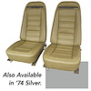 421361 Leather-Like Vinyl Seat Covers, 1974-1974 Chevy Corvette, Silver - image 1