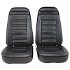 421420M Mounted Seats, 1975-1975 Chevy Corvette, Black, Leather-Like Vinyl w/o Shoulder Harness - image 1
