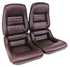 421636 Leather-Like Vinyl Seat Covers, 1980-1980 Chevy Corvette, Claret 2 in. Bolster - image 1