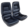 421746 Leather-Like Vinyl Seat Covers, 1982-1982 Chevy Corvette, Dark Blue 4 in. Bolster - image 1