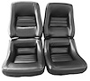 422520 Mounted Leather Seat Covers, 1979-1981 Chevy Corvette, Black, Lthr/Vinyl Original 4 in. Bolster - image 1