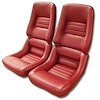 422524 Mounted Leather Seat Covers, 1979-1981 Chevy Corvette, Red Leathr/Vinyl Original 4 in. Bolster - image 1
