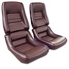 422536 Mounted Leather Seat Covers, 1980-1980 Chevy Corvette, Claret Lthr/Vnyl Original 4 in. Bolster - image 1