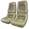 422550 Mounted Leather Seat Covers, 1979-1980 Chevy Corvette, Doeskin Lthr/Vnyl Original 4 in. Bolstr - image 1