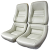 422566 Mounted Leather Seat Covers, 1979-1980 Chevy Corvette, Oyster Lthr/Vinyl Original 4 in. Bolstr - image 1