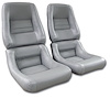 422568 Mounted Leather Seat Covers, 1982-1982 Chevy Corvette, Gray Lthr/Vinyl Original 4 in. Bolster - image 1