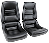 422720 Mounted Leather-Like Vinyl Seat Covers, 1979-1981 Chevy Corvette, Black, 4 in. Bolster - image 1