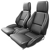 422820 Mounted Leather Seat Covers, 1984-1988 Chevy Corvette, Black, Standard - image 1