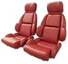 423075 Mounted Leather Seat Covers, 1989-1992 Chevy Corvette, Red Standard - image 2