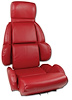 423175 Mounted Leather-Like Vinyl Seat Covers, 1989-1992 Chevy Corvette, Red Standard - image 1