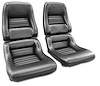 423220 Mounted Leather Seat Covers, 1979-1981 Chevy Corvette, Black, Lthr/Vinyl Original 2 in. Bolster - image 1