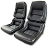 423221 Mounted Leathr Seat Covers, 1982-1982 Chevy Corvette, Charcoal Lthr/Vnyl Original 2 in. Bolstr - image 1
