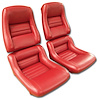 423224 Mounted Leather Seat Covers, 1979-1981 Chevy Corvette, Red Lthr/Vinyl Original 2 in. Bolster - image 1