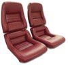 423226 Mounted Leather Seat Covers, 1982-1982 Chevy Corvette, Red Lthr/Vinyl Original 2 in. Bolster - image 2