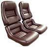 423236 Mounted Leather Seat Covers, 1980-1980 Chevy Corvette, Claret Lthr/Vnyl Original 2 in. Bolster - image 1